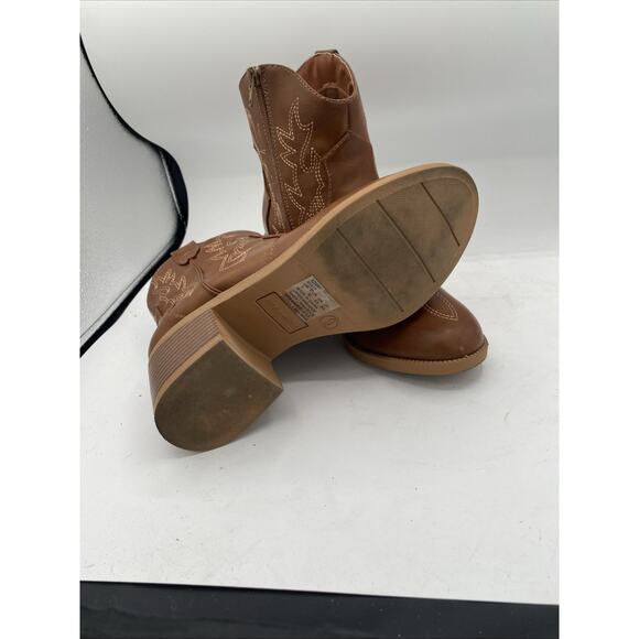 Pizz Annu Womens Leather Embroidered Zip Up Ankle Boots Brown Size 9 - Picture 6 of 7